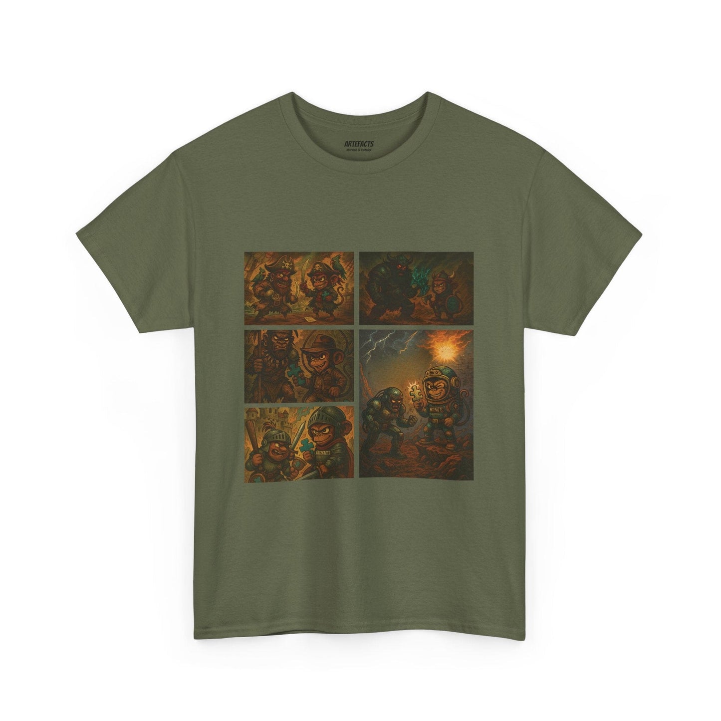 Artistic Unisex Heavy Cotton Tee T-Shirt Printify Military Green S