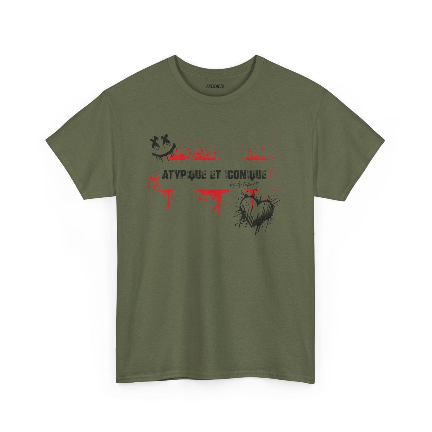 T-shirt Artefacts – Atypique et Iconique (édition streetwear graffiti) T-Shirt Printify Vert militaire S