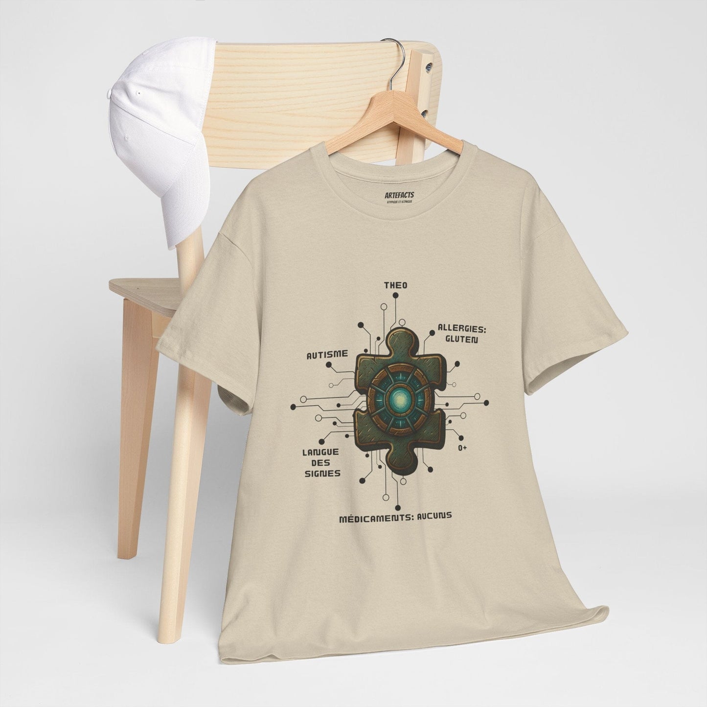 T-shirt Artefacts Personnalisé - T-shirt Identification Médicale Iron Cawette T-Shirt Printify
