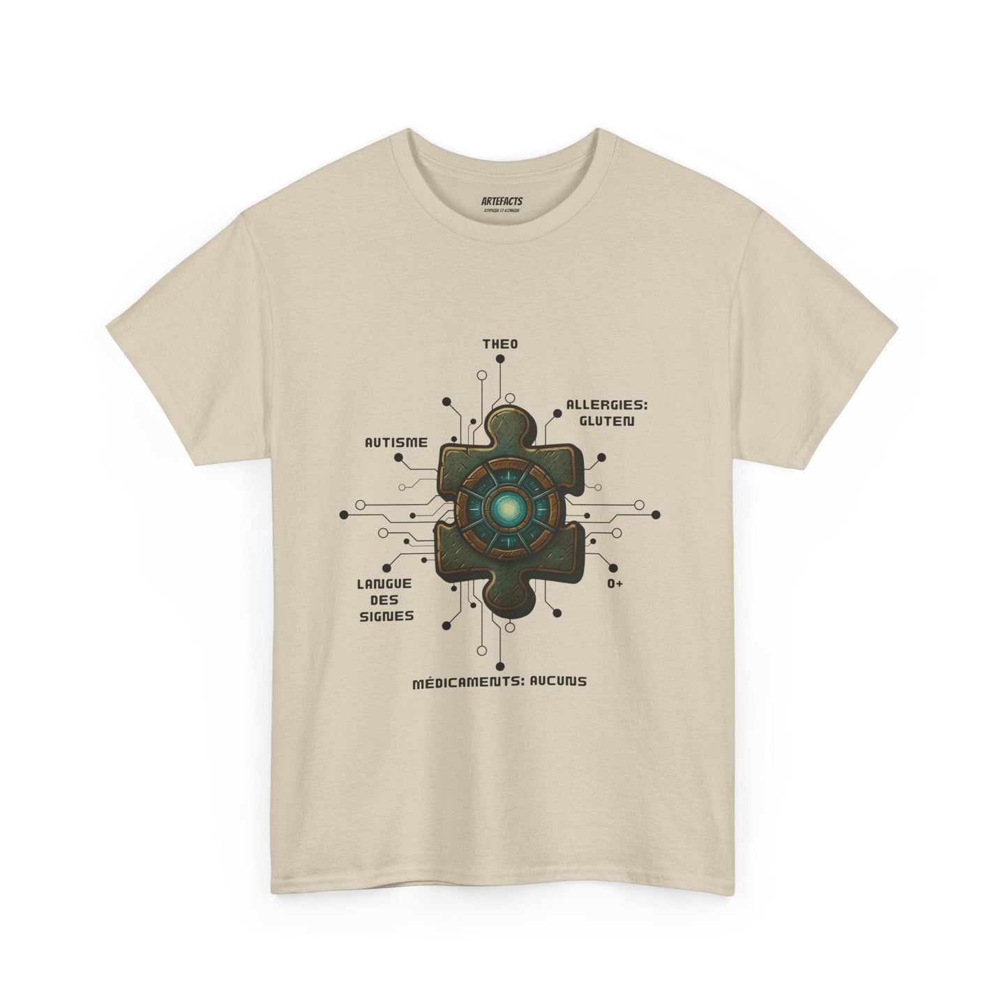 T-shirt Artefacts Personnalisé - T-shirt Identification Médicale Iron Cawette T-Shirt Printify Beige S