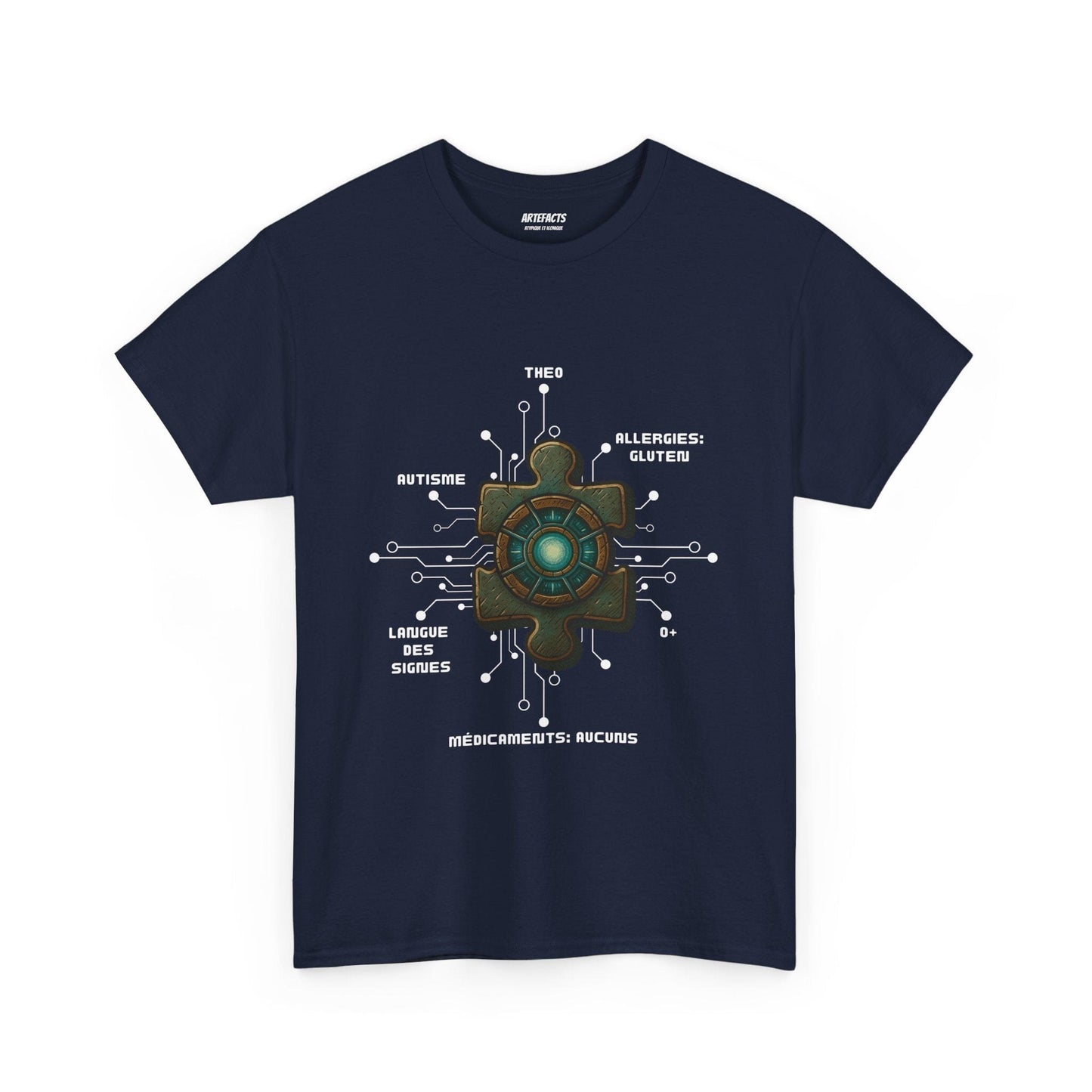 T-shirt Artefacts Personnalisé - T-shirt Identification Médicale Iron Cawette T-Shirt Printify Bleu marine S