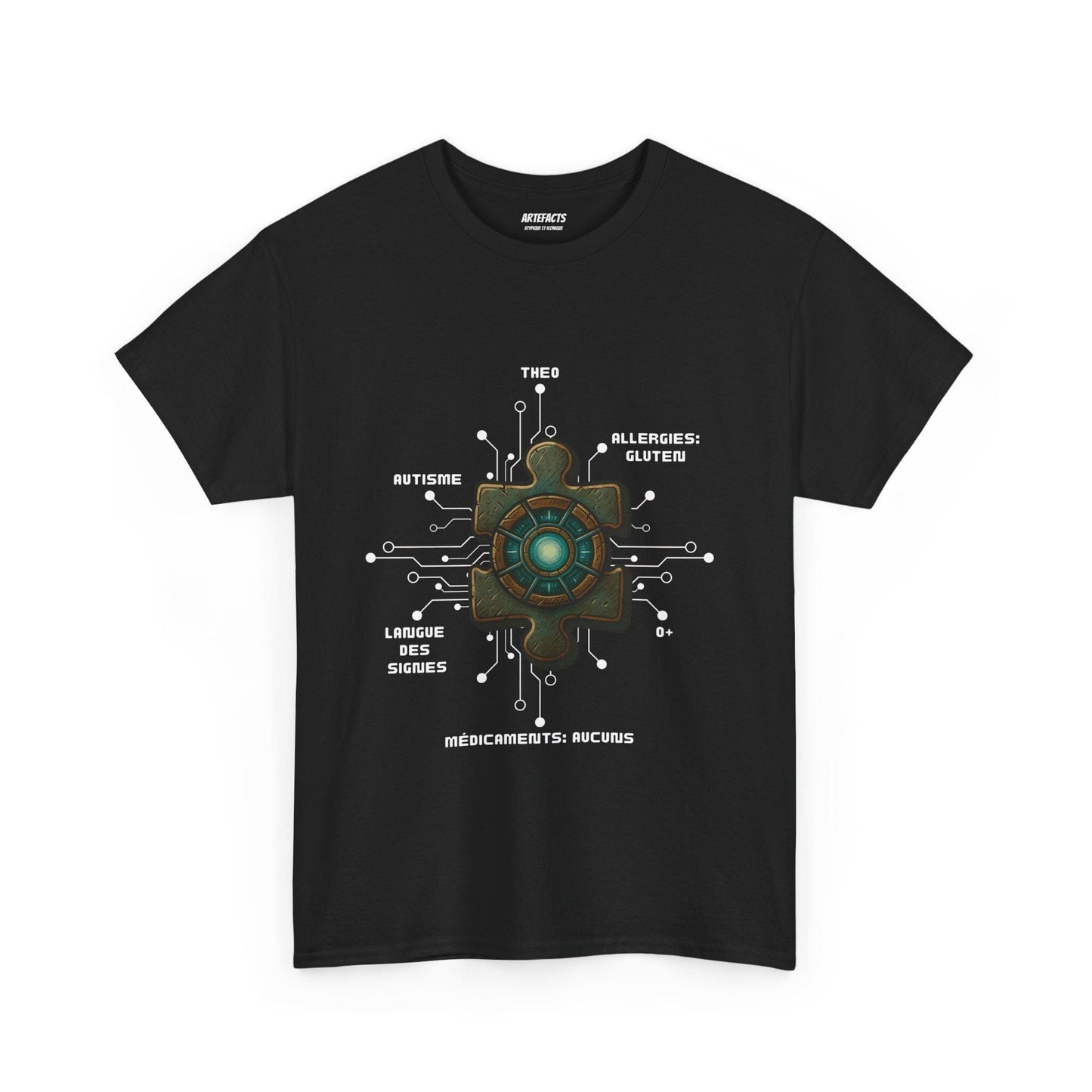 T-shirt Artefacts Personnalisé - T-shirt Identification Médicale Iron Cawette T-Shirt Printify Noir S