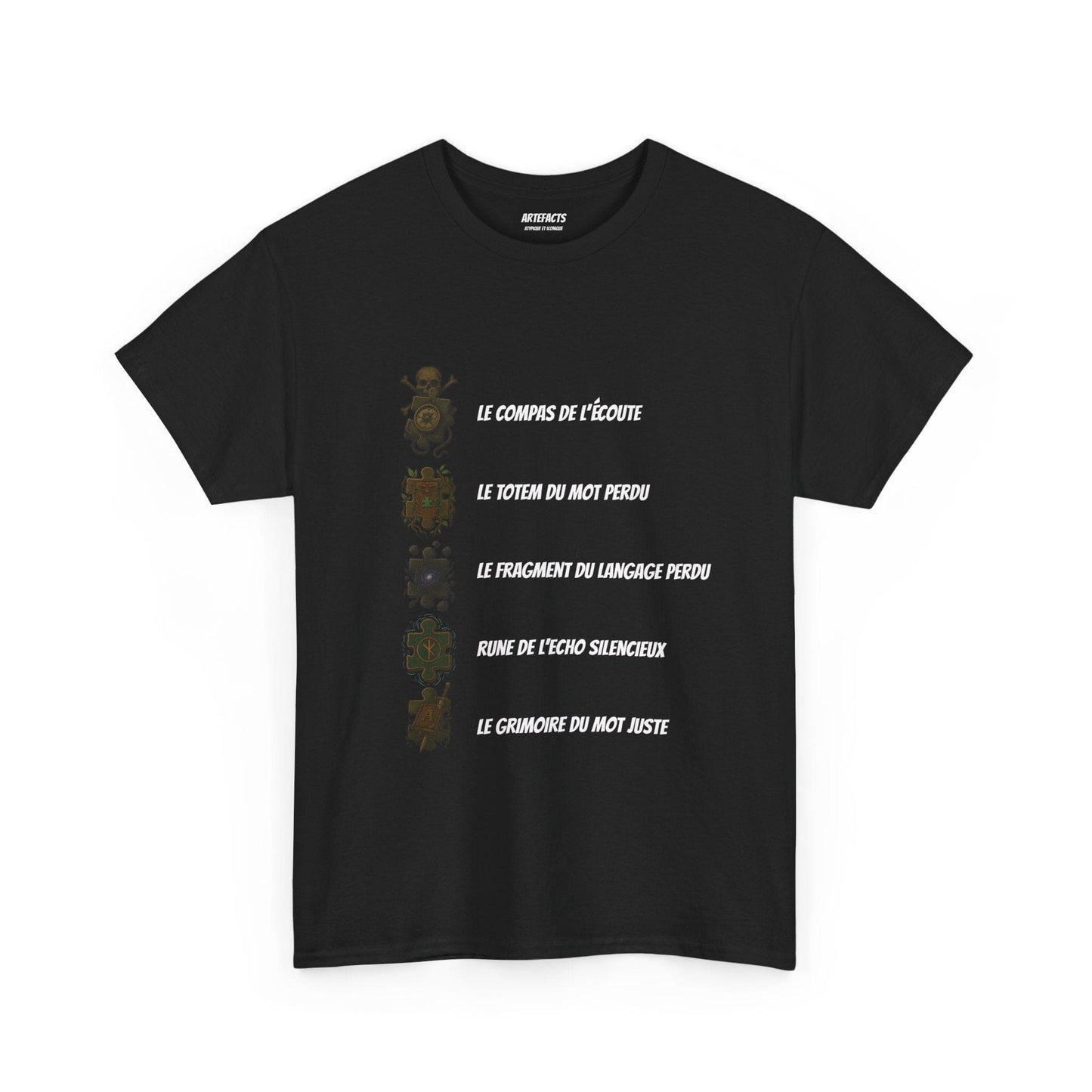 T-shirt Artefacts – Trésors Perdus (édition aventure) T-Shirt Printify Noir S