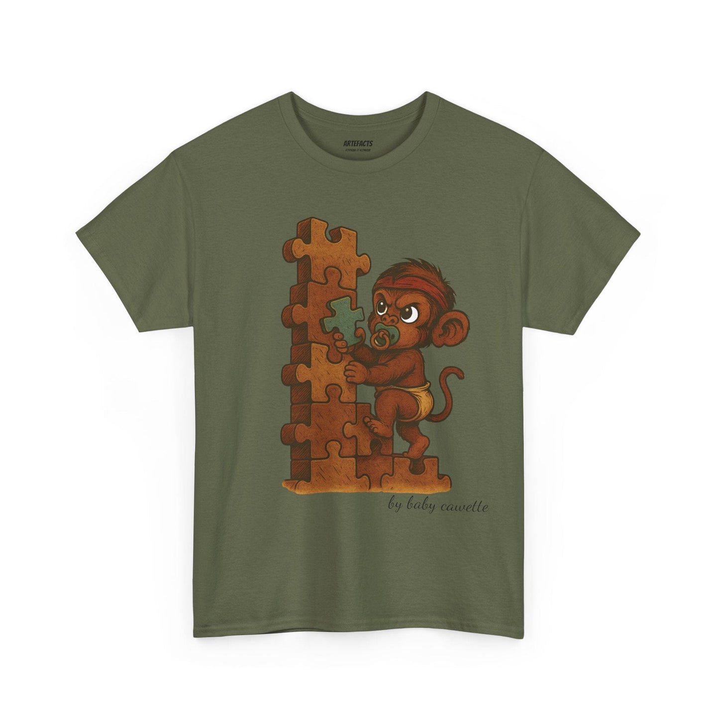 T-shirt Captain Cawette β Baby Cawette Origins (Γ©dition baby) T-Shirt Printify Vert kaki S