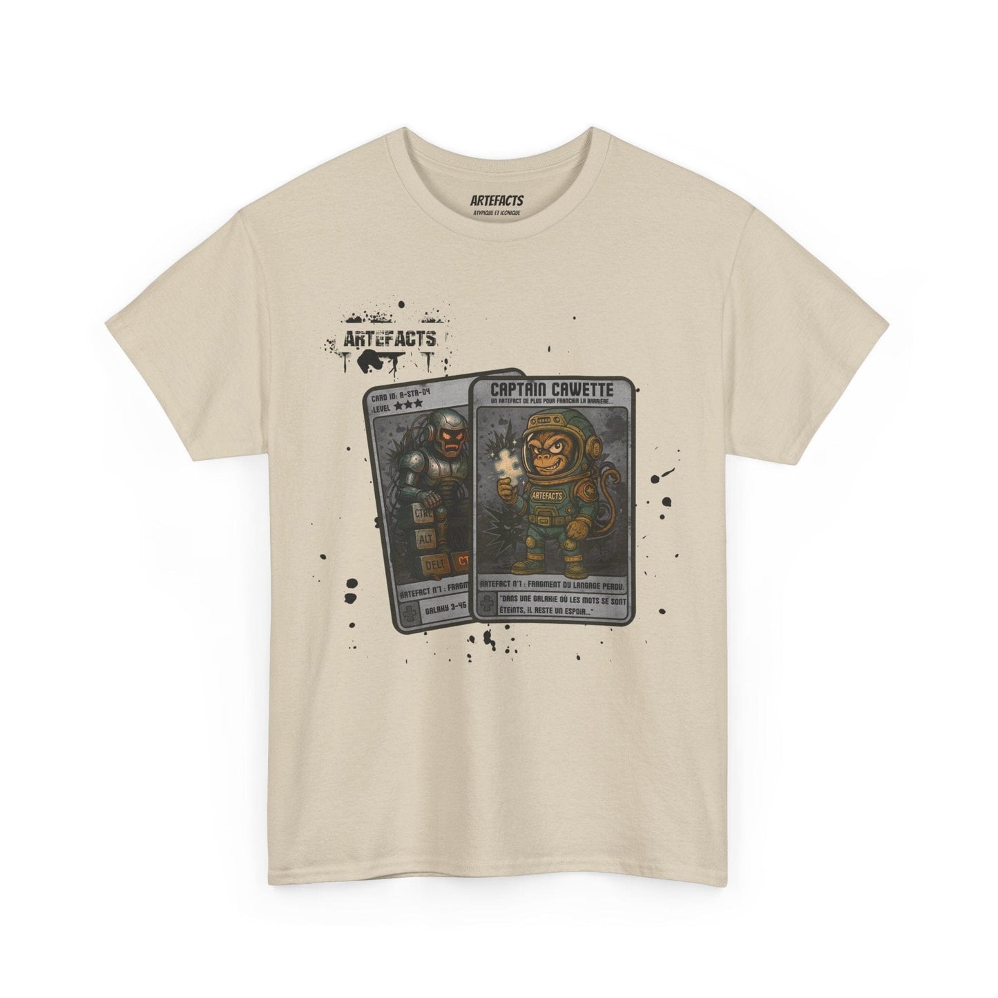 T-shirt Captain Cawette – Fragment du Langage Perdu (édition spatiale) T-Shirt Printify Beige S