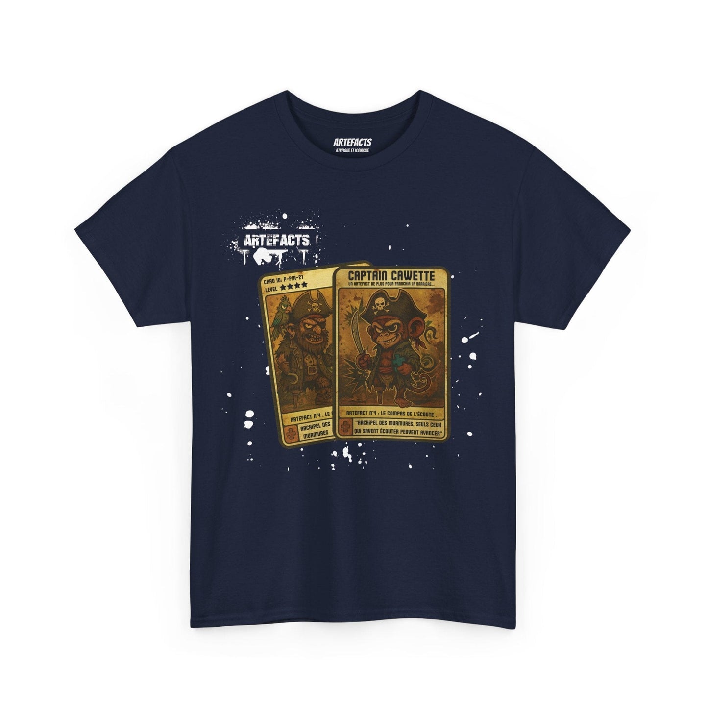 T-shirt Captain Cawette – Le Compas de l'Ecoute (édition pirates) T-Shirt Printify Bleu marine S