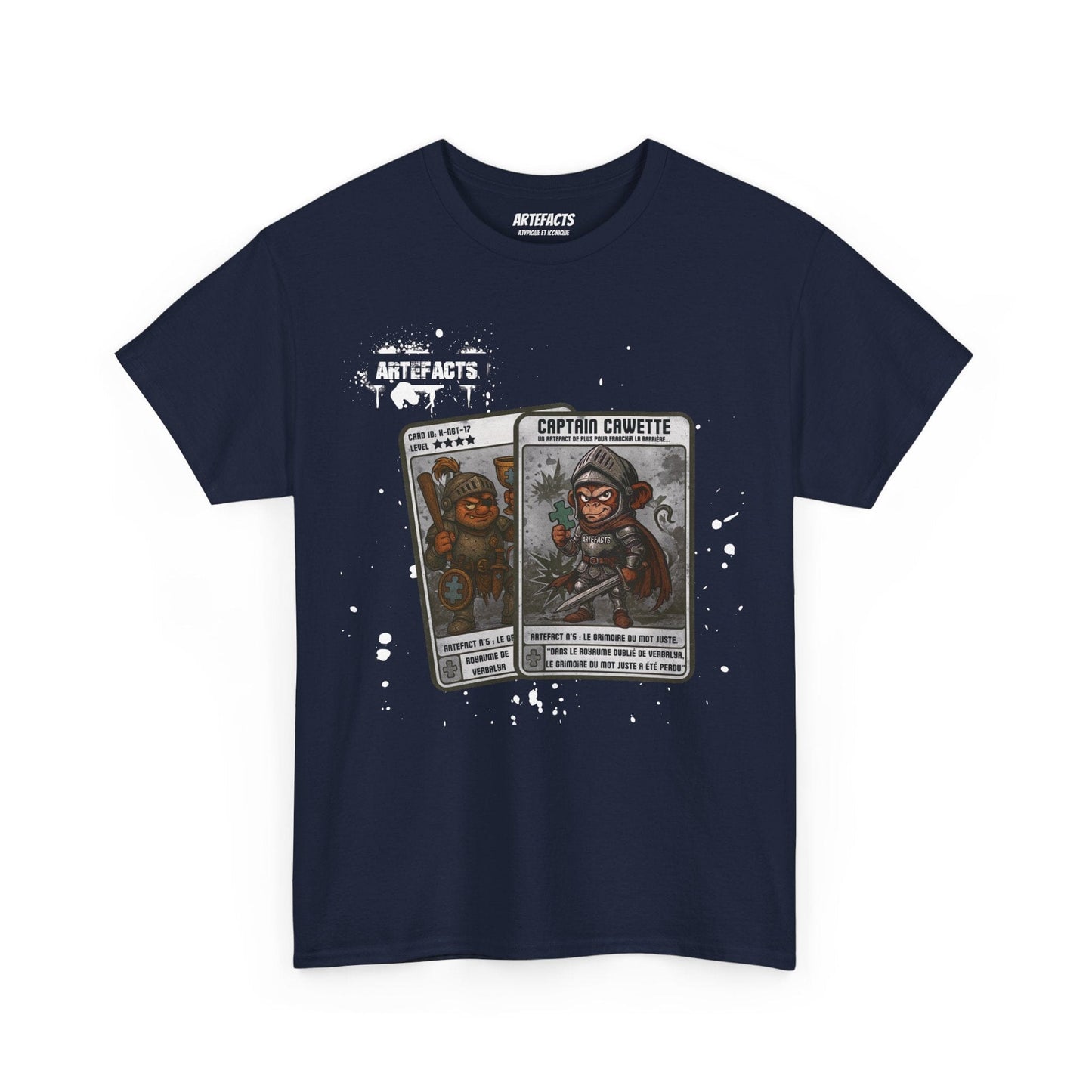 T-shirt Captain Cawette – Le Grimoire du Mot Juste (édition chevalier) T-Shirt Printify Bleu marine S