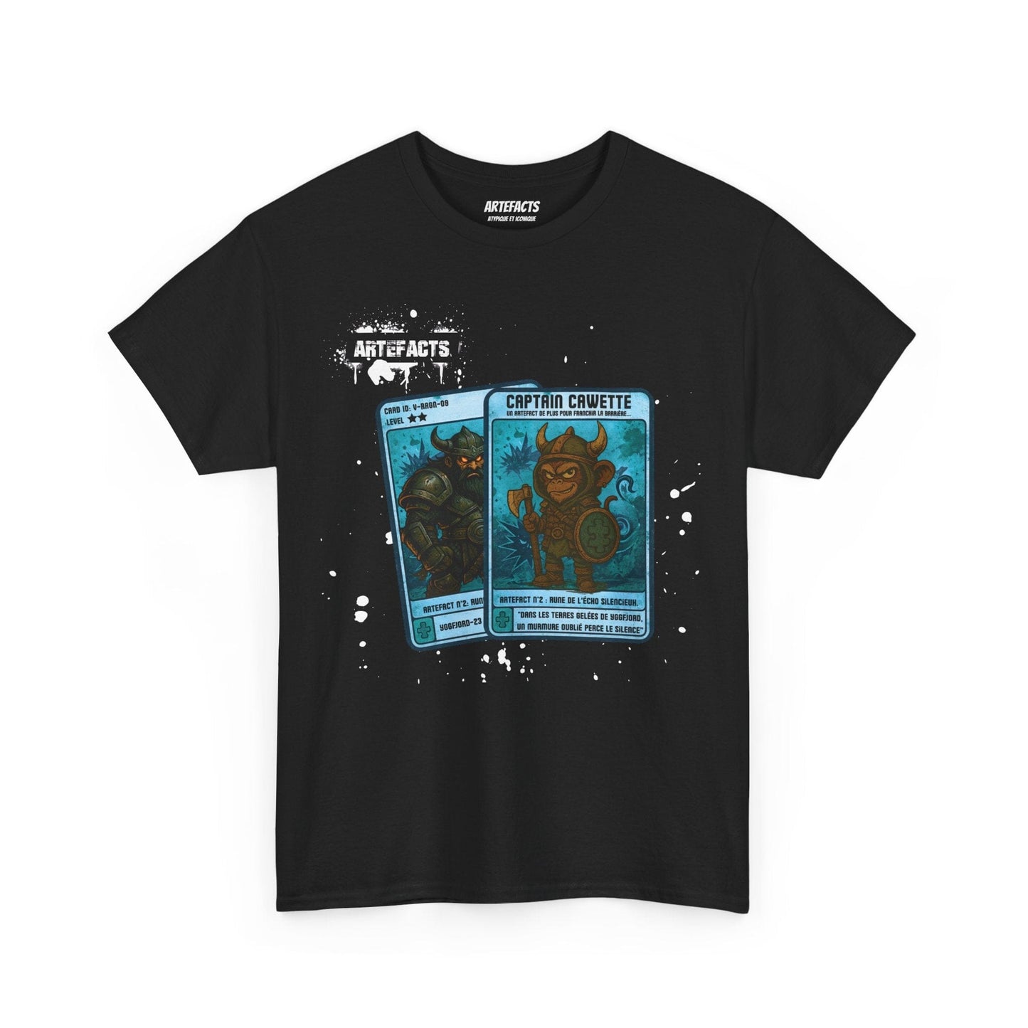 T-shirt Captain Cawette – Rune de l'Echo Silencieux (édition vikings) T-Shirt Printify Noir S
