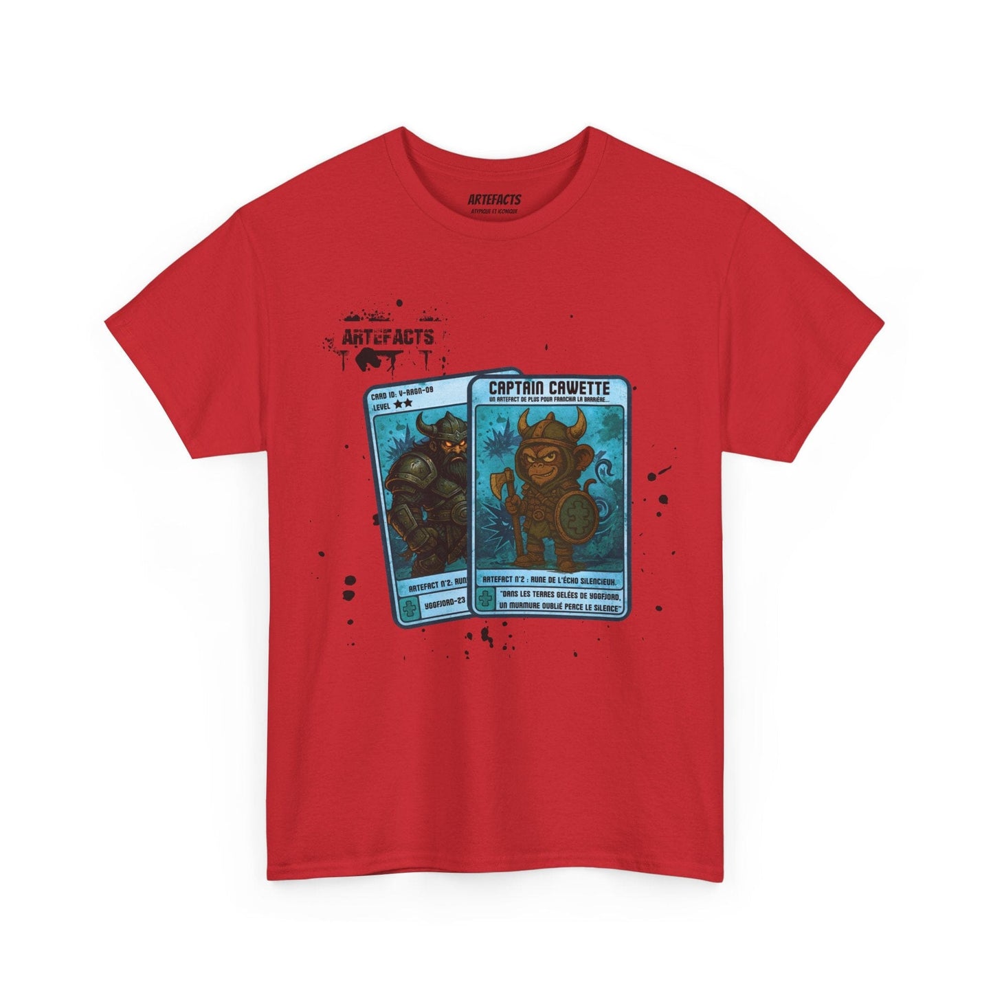 T-shirt Captain Cawette – Rune de l'Echo Silencieux (édition vikings) T-Shirt Printify Rouge S