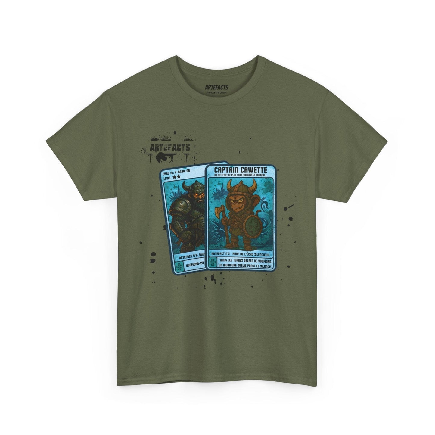 T-shirt Captain Cawette – Rune de l'Echo Silencieux (édition vikings) T-Shirt Printify Vert kaki S