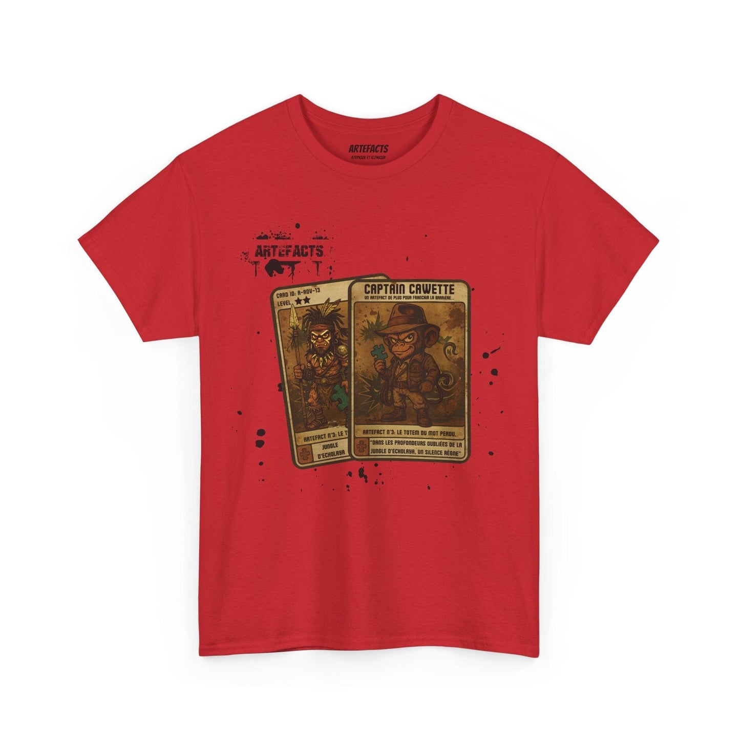 T-shirt Captain Cawette – Totem du Mot Perdu ( édition jungle ) T-Shirt Printify Rouge S