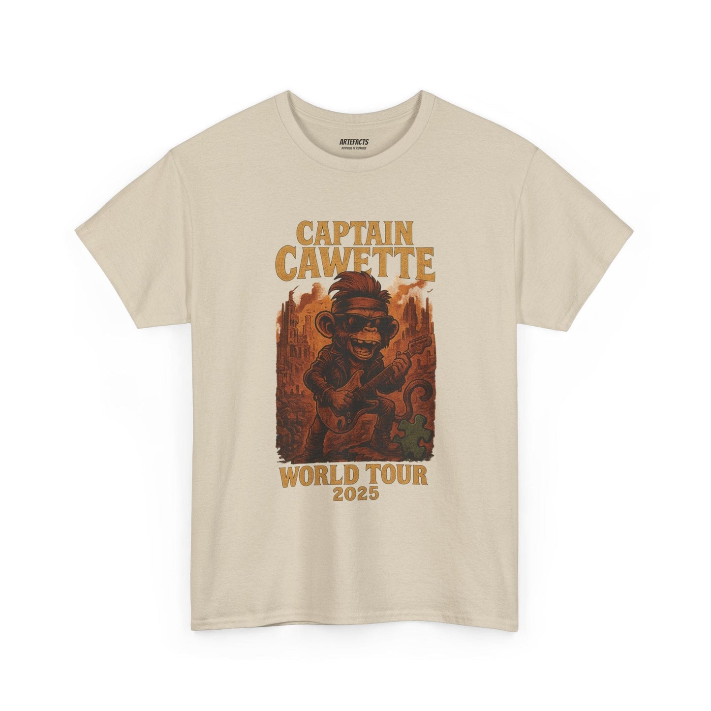 T-shirt Captain Cawette – World Tour 2025 (édition rock star) T-Shirt Printify Beige S
