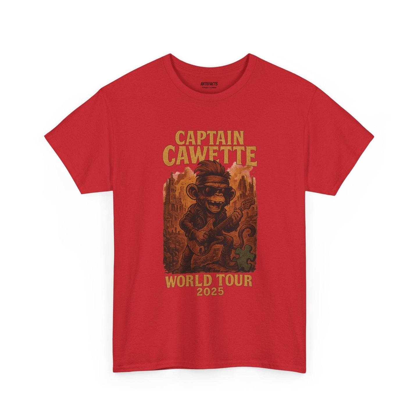 T-shirt Captain Cawette – World Tour 2025 (édition rock star) T-Shirt Printify Rouge S