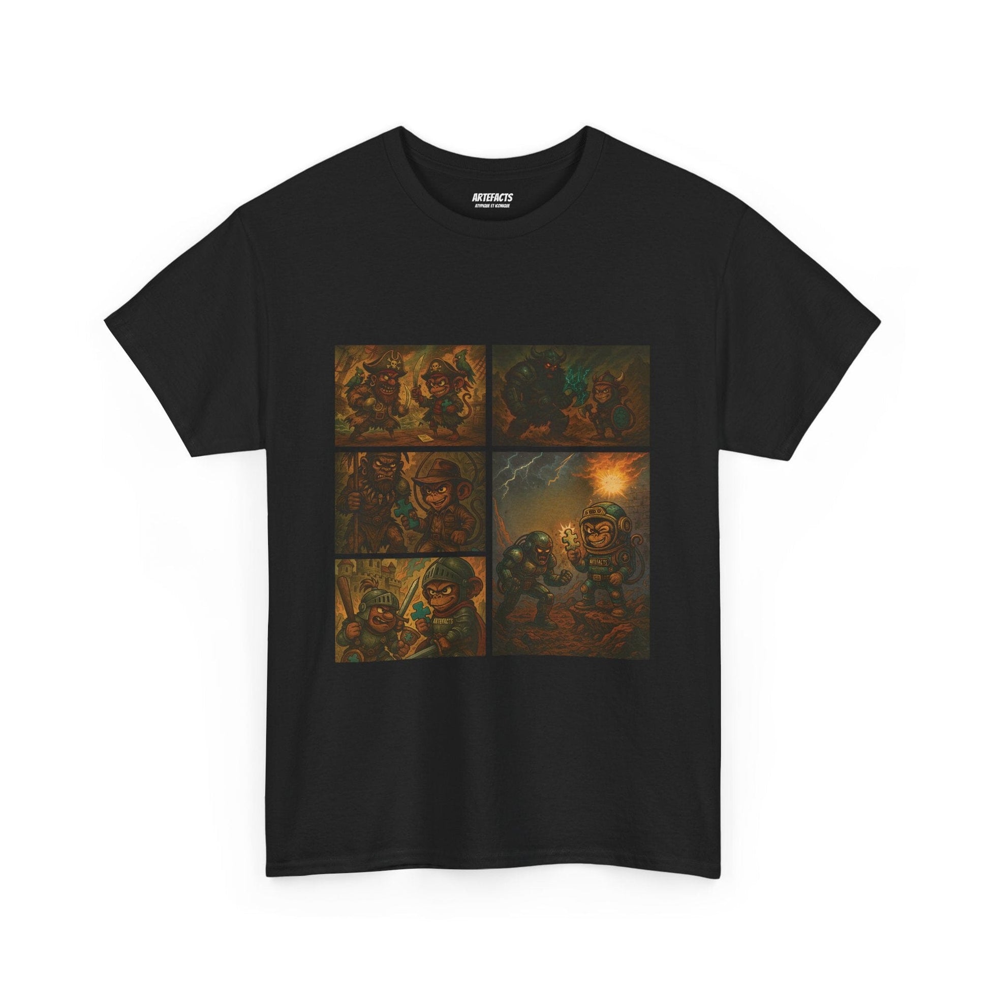 Artistic Unisex Heavy Cotton Tee T-Shirt Printify Black S 