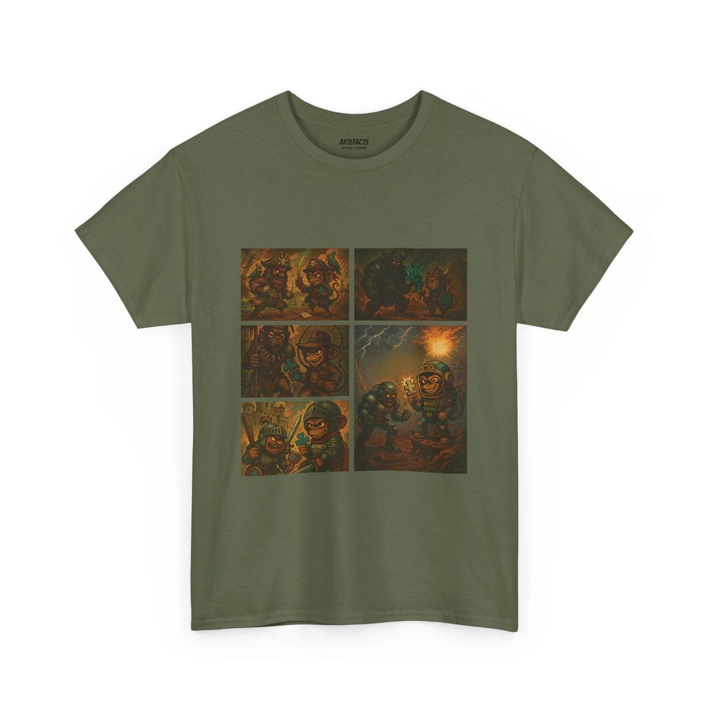 Artistic Unisex Heavy Cotton Tee T-Shirt Printify Military Green S 