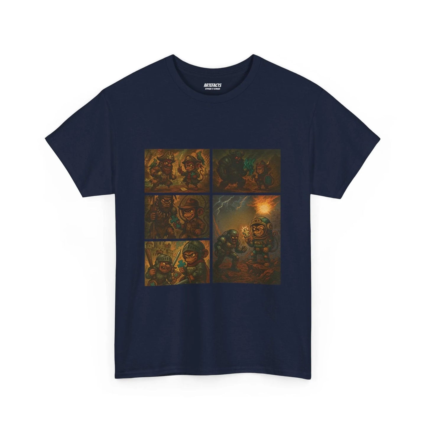 Artistic Unisex Heavy Cotton Tee T-Shirt Printify Navy S 