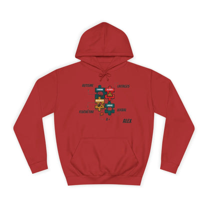 Hoodie Artefacts Personnalisé - Sweat Identification Médicale Hoodie Printify Rouge feu S 
