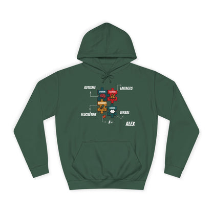 Hoodie Artefacts Personnalisé - Sweat Identification Médicale Hoodie Printify Vert bouteille S 