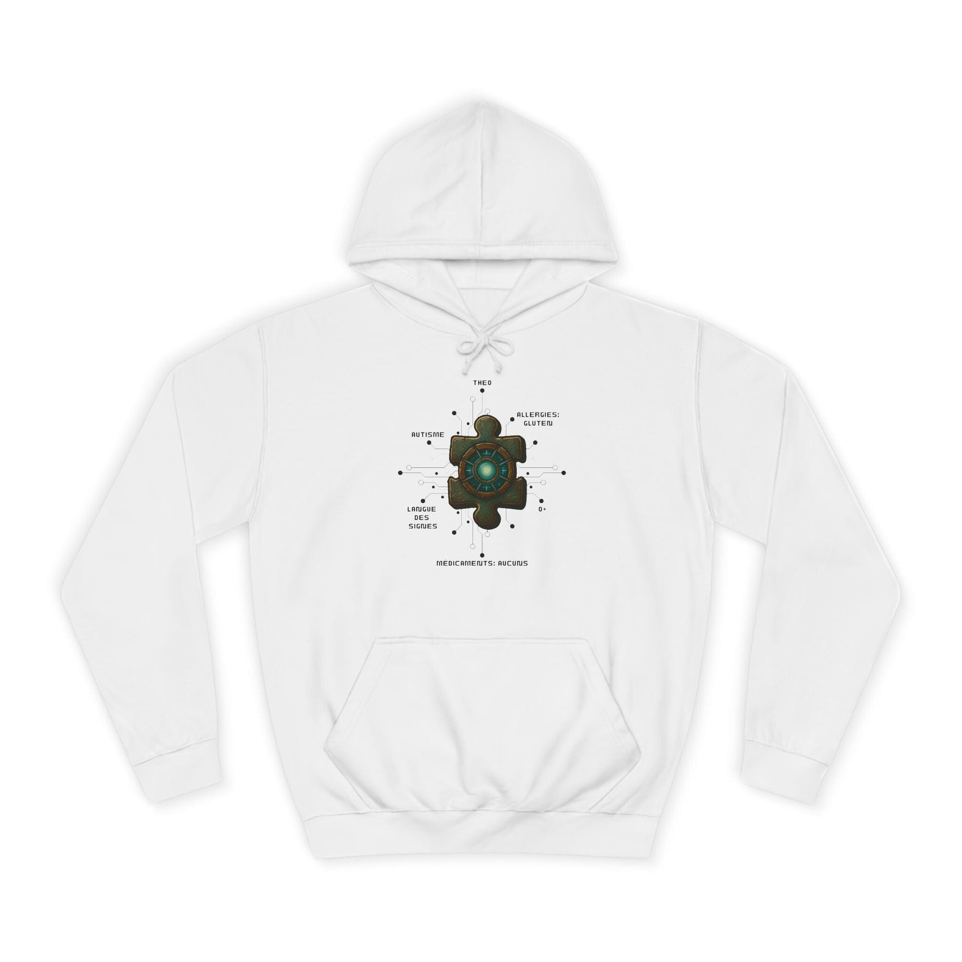 Hoodie Artefacts Personnalisé - Sweat Identification Médicale - Iron Cawette Hoodie Printify Blanc artique S 