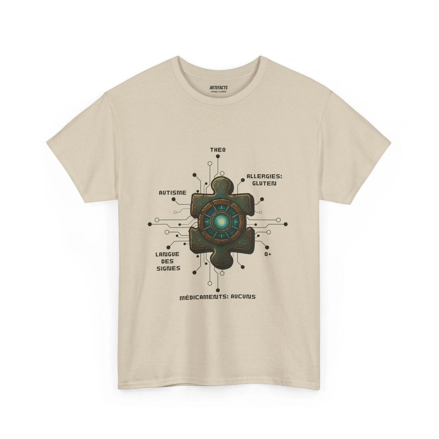 T-shirt Artefacts Personnalisé - T-shirt Identification Médicale Iron Cawette T-Shirt Printify Beige S 