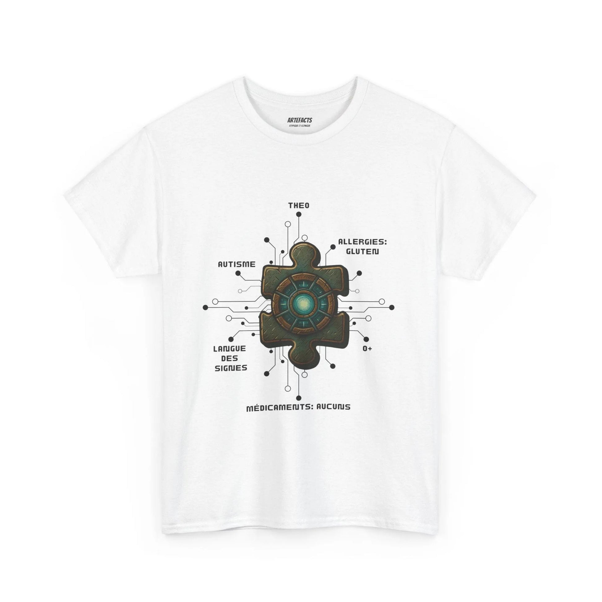 T-shirt Artefacts Personnalisé - T-shirt Identification Médicale Iron Cawette T-Shirt Printify Blanc S 