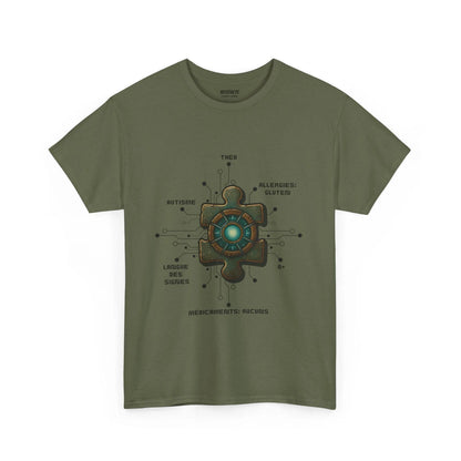 T-shirt Artefacts Personnalisé - T-shirt Identification Médicale Iron Cawette T-Shirt Printify Vert kaki S 