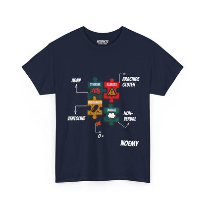 T-shirt Artefacts Personnalisé - T-shirt Identification Médicale T-Shirt Printify Bleu marine S 