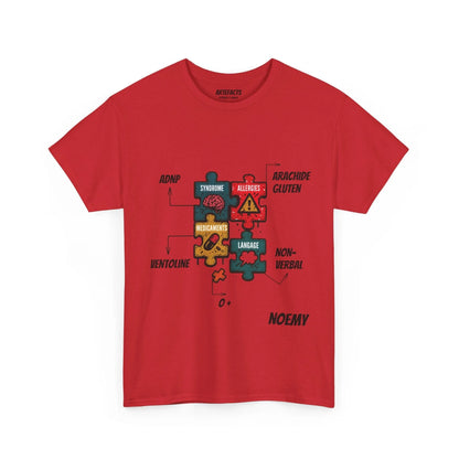 T-shirt Artefacts Personnalisé - T-shirt Identification Médicale T-Shirt Printify Rouge S 