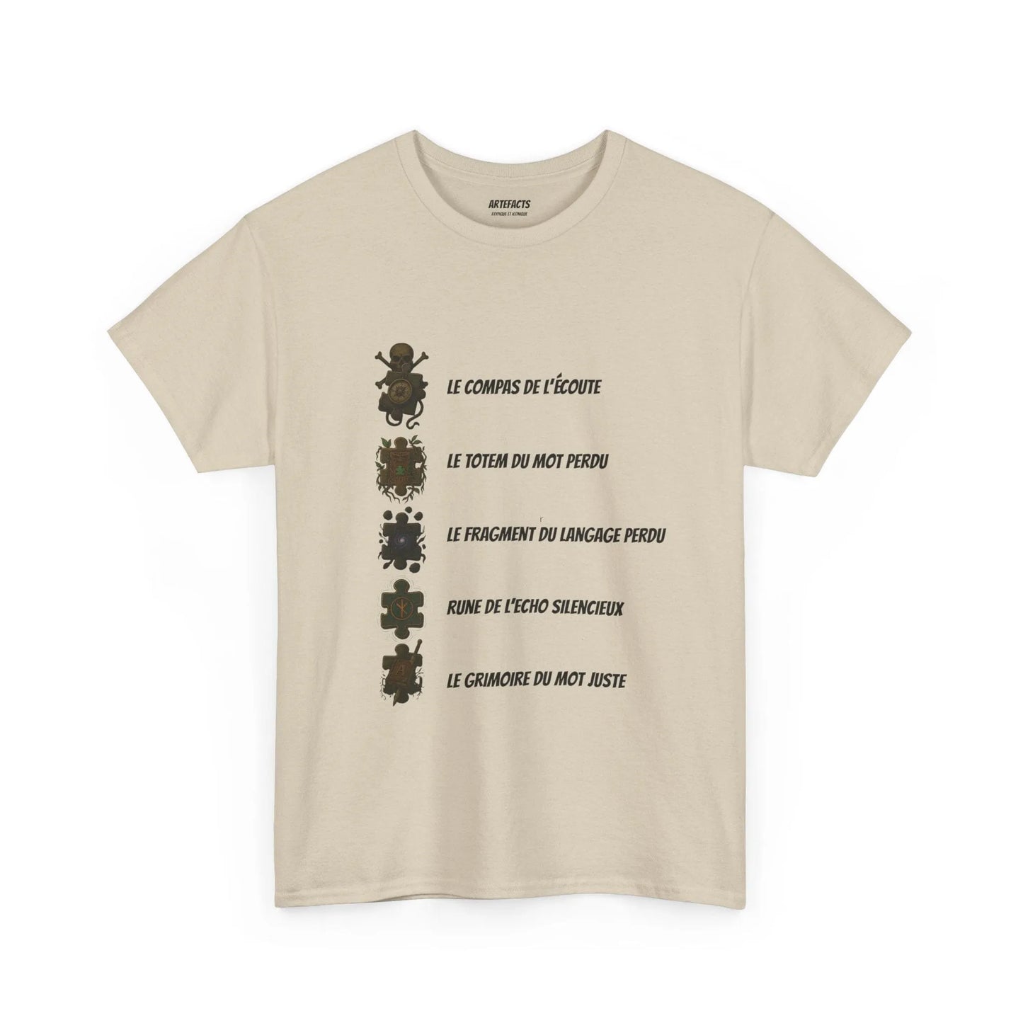 T-shirt Artefacts – Trésors Perdus (édition aventure) T-Shirt Printify Beige S 