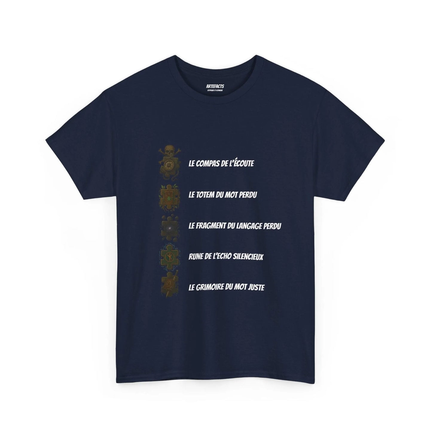 T-shirt Artefacts – Trésors Perdus (édition aventure) T-Shirt Printify Bleu marine S 