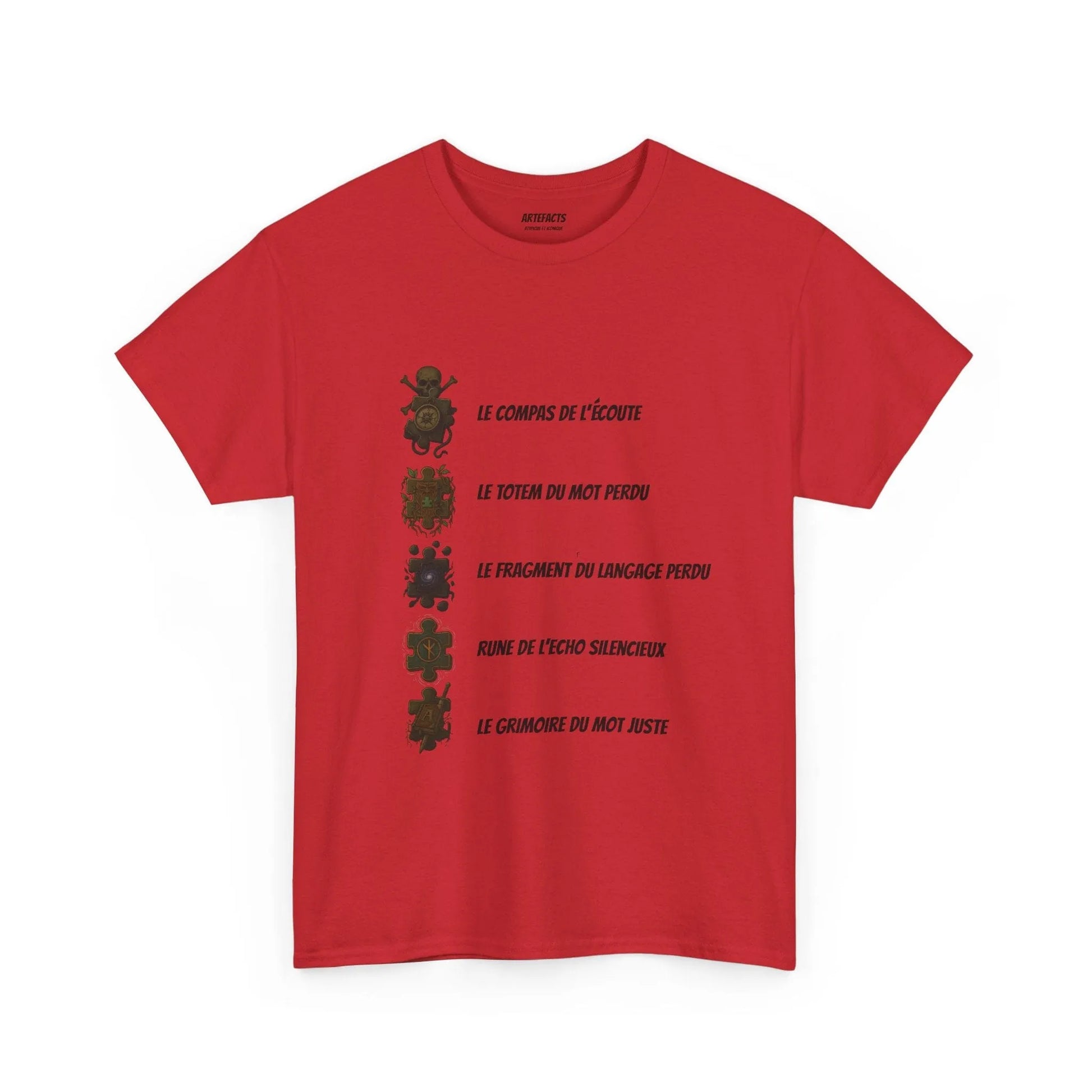 T-shirt Artefacts – Trésors Perdus (édition aventure) T-Shirt Printify Rouge S 