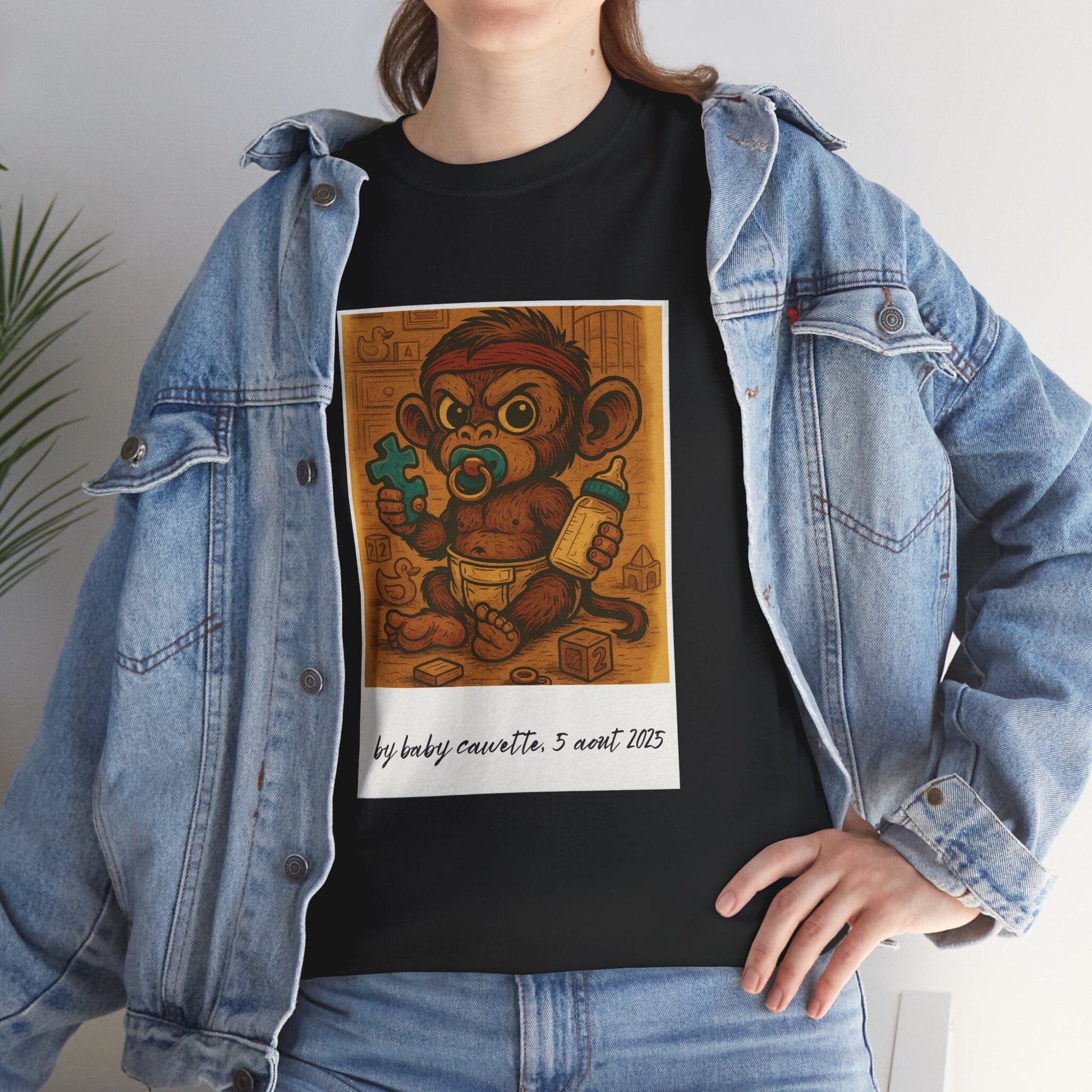 T-shirt Captain Cawette – Baby Cawette Origins (édition polaroid) T-Shirt Printify 