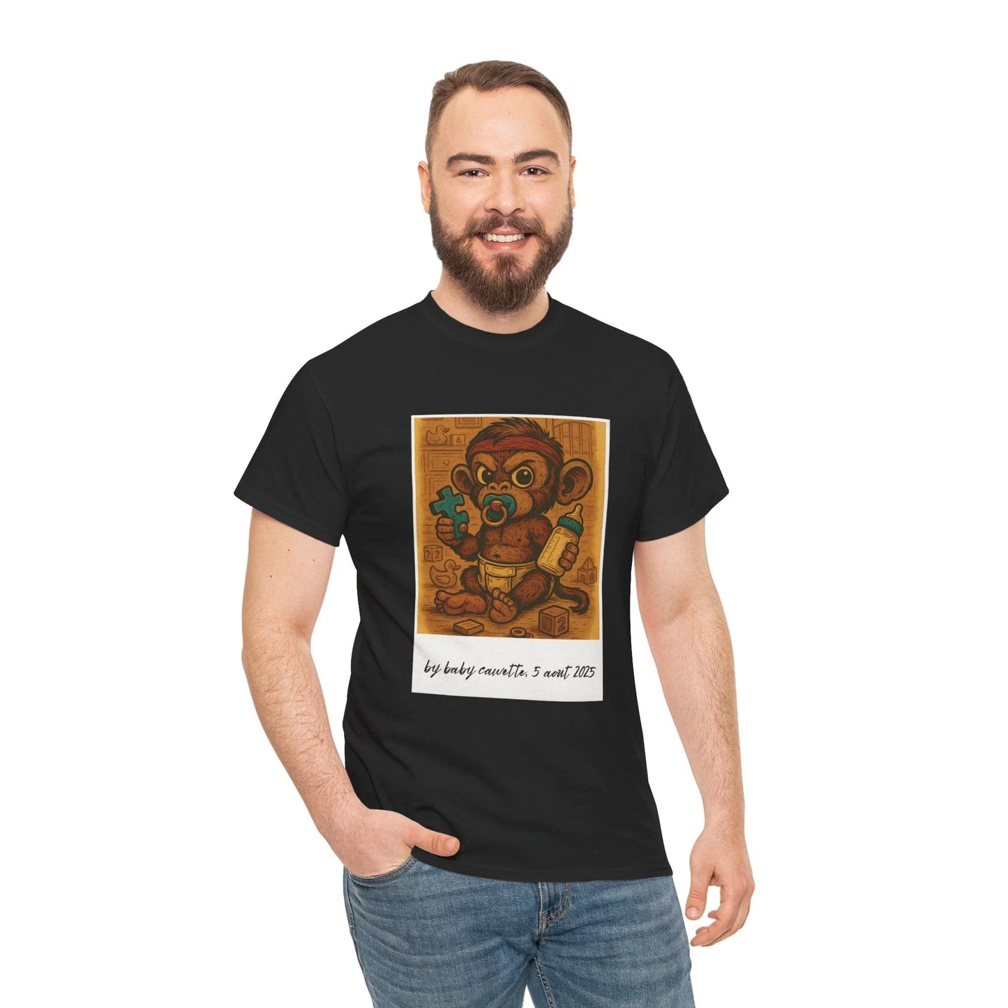 T-shirt Captain Cawette – Baby Cawette Origins (édition polaroid) T-Shirt Printify 