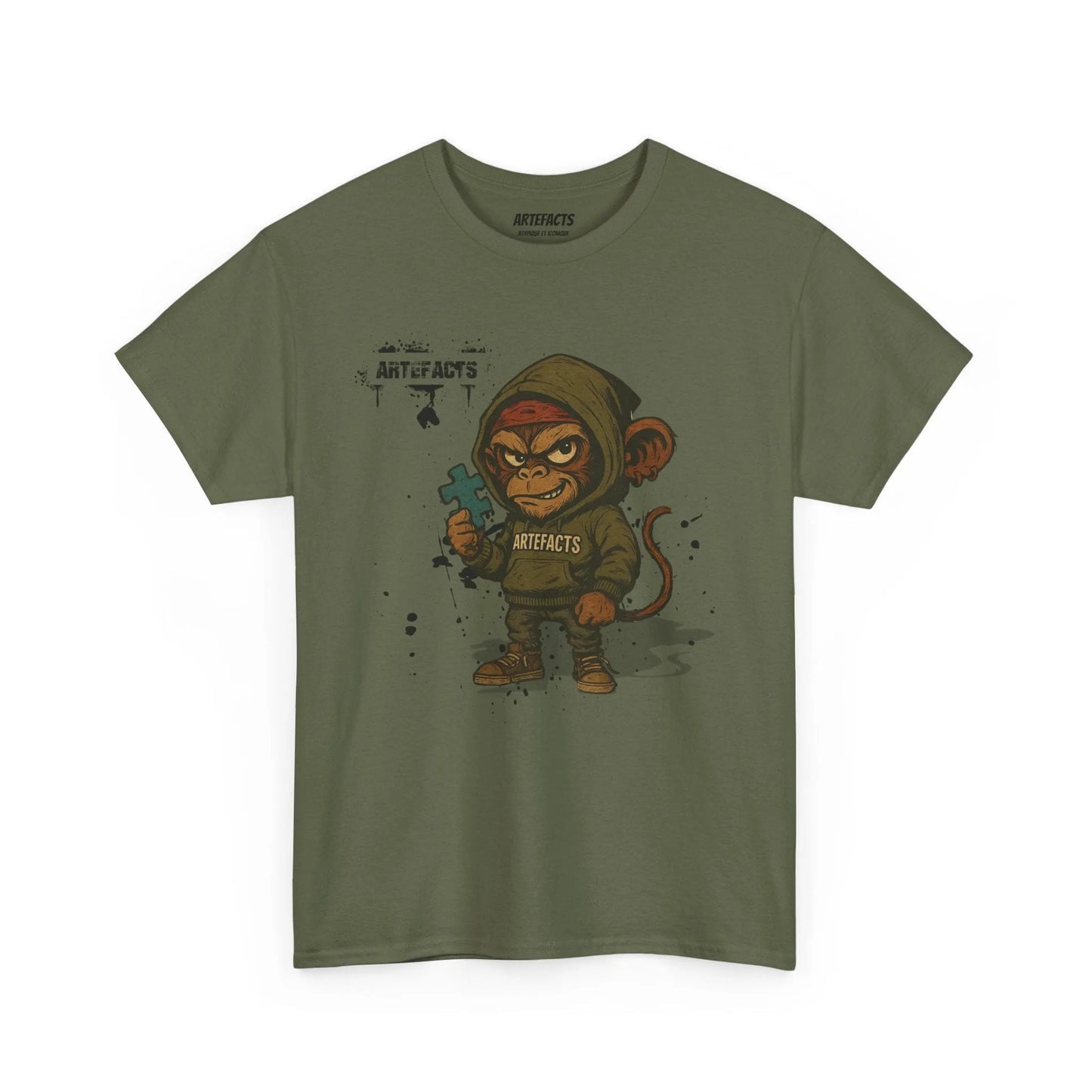 T-shirt Captain Cawette – Badass et Stylé (édition mascotte) T-Shirt Printify Vert kaki S 
