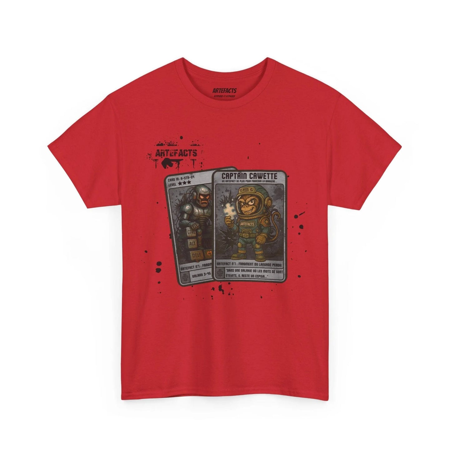 T-shirt Captain Cawette – Fragment du Langage Perdu (édition spatiale) T-Shirt Printify Rouge S 