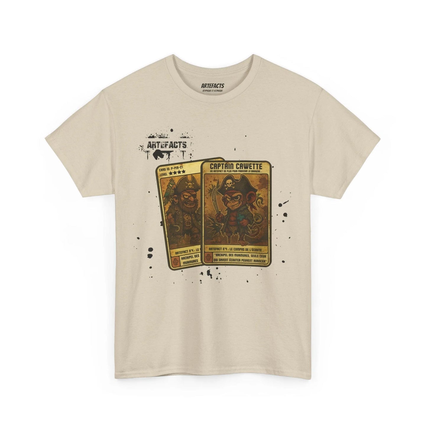 T-shirt Captain Cawette – Le Compas de l'Ecoute (édition pirates) T-Shirt Printify Beige S 