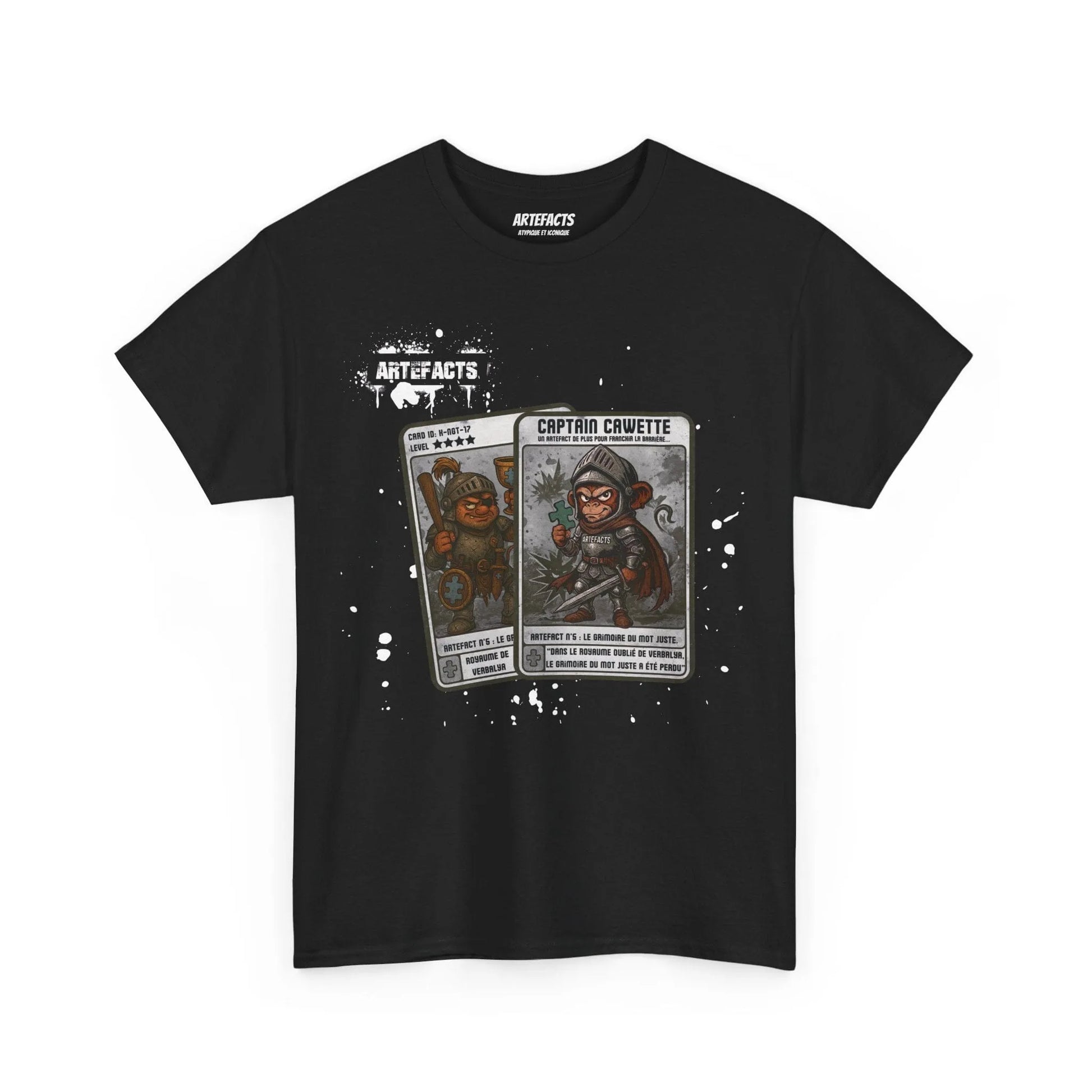 T-shirt Captain Cawette – Le Grimoire du Mot Juste (édition chevalier) T-Shirt Printify Noir S 