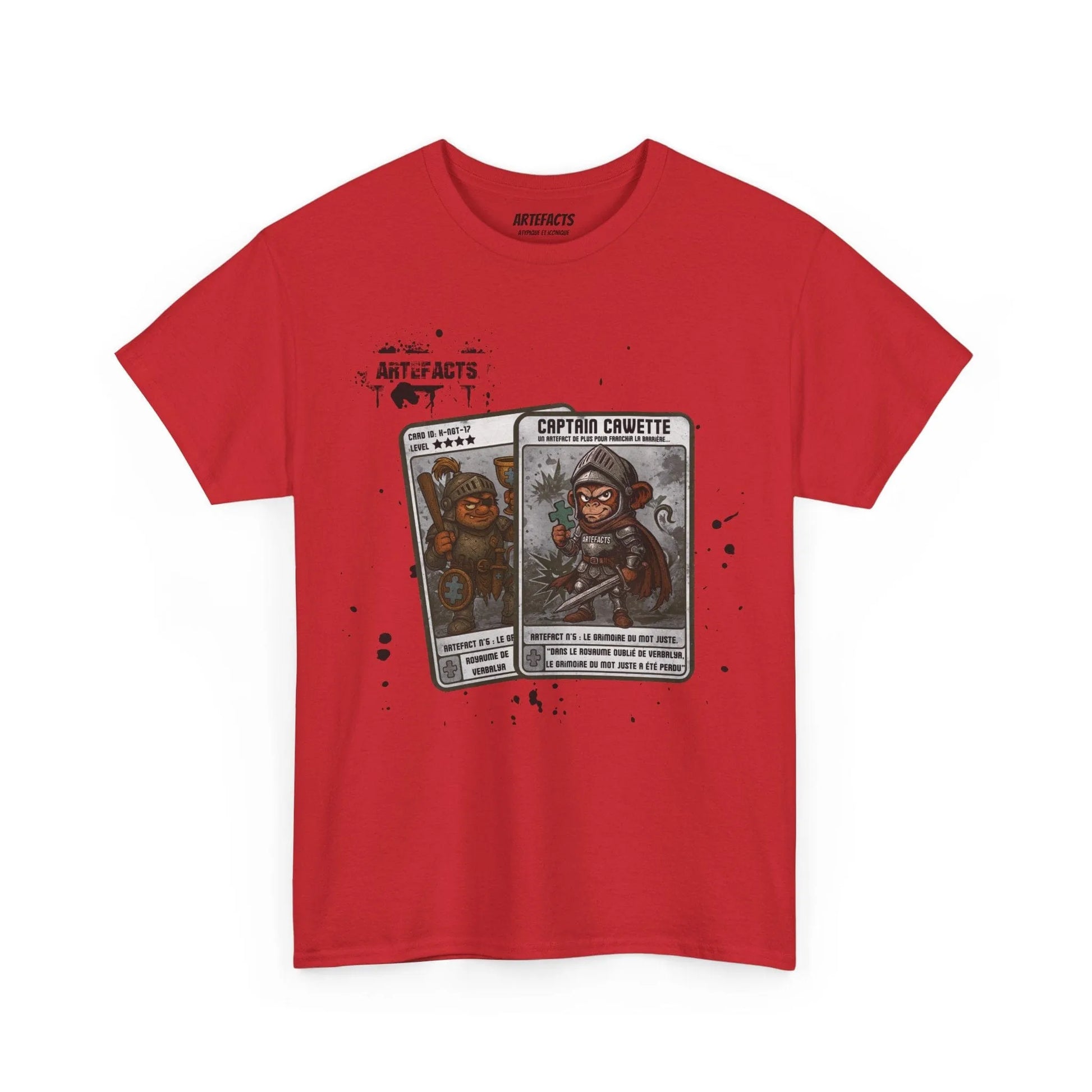 T-shirt Captain Cawette – Le Grimoire du Mot Juste (édition chevalier) T-Shirt Printify Rouge S 