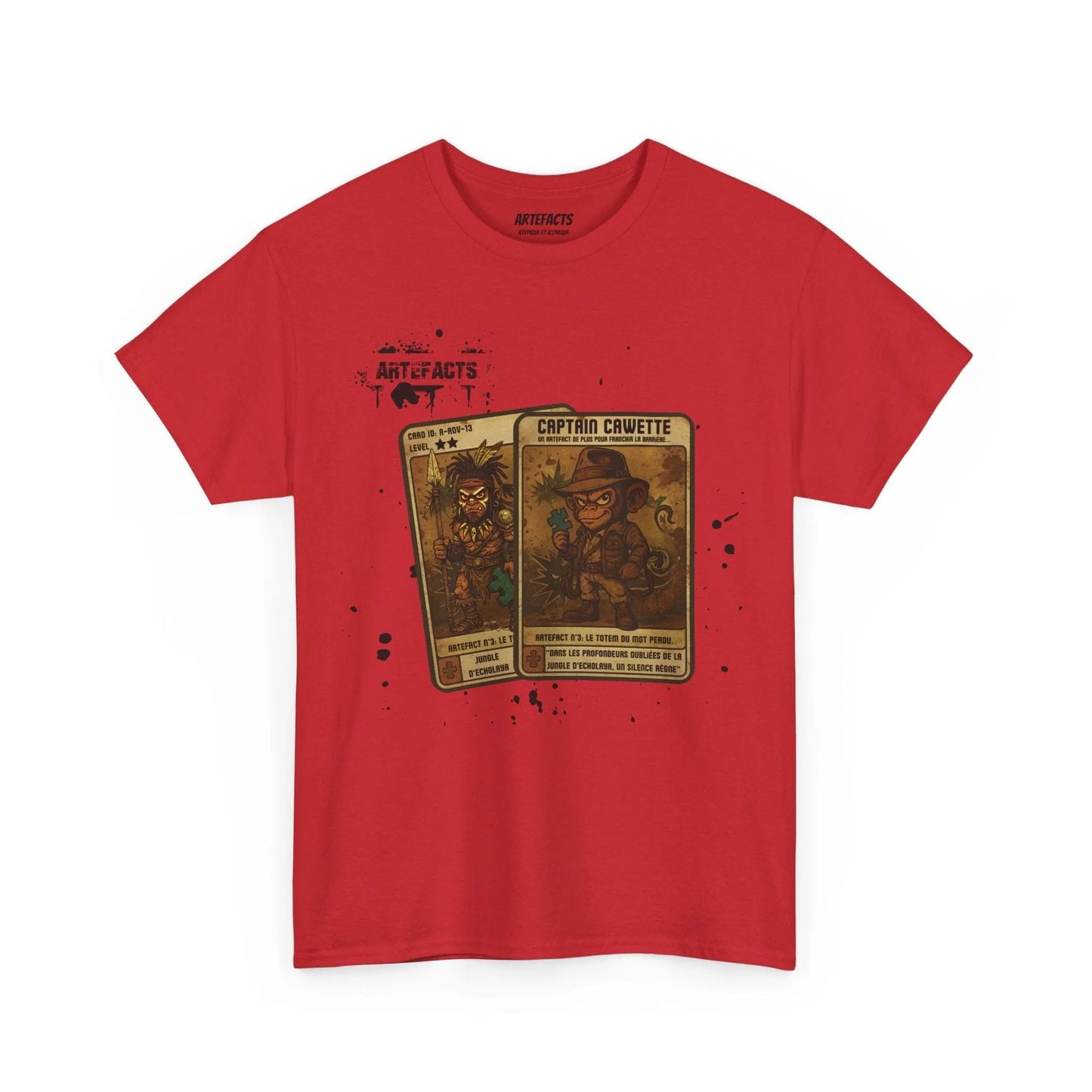 T-shirt Captain Cawette – Totem du Mot Perdu ( édition jungle ) T-Shirt Printify Rouge S 