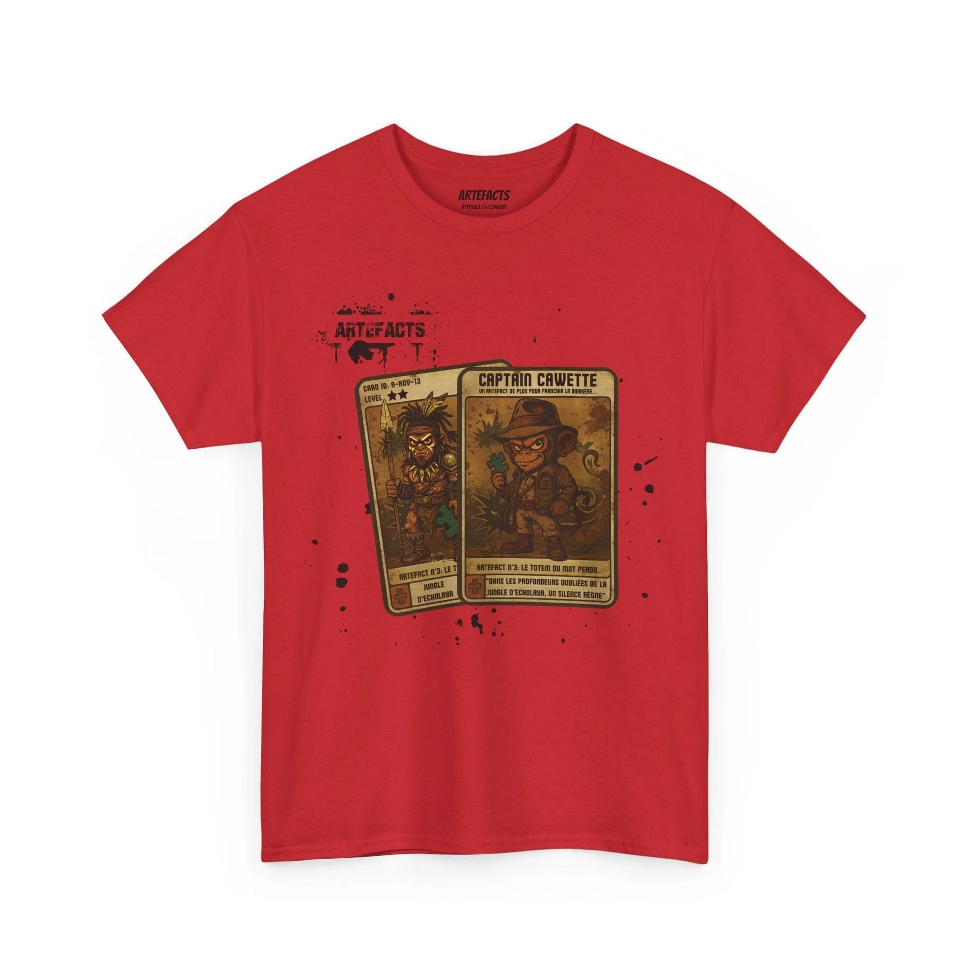 T-shirt Captain Cawette – Totem du Mot Perdu ( édition jungle ) T-Shirt Printify Rouge S 