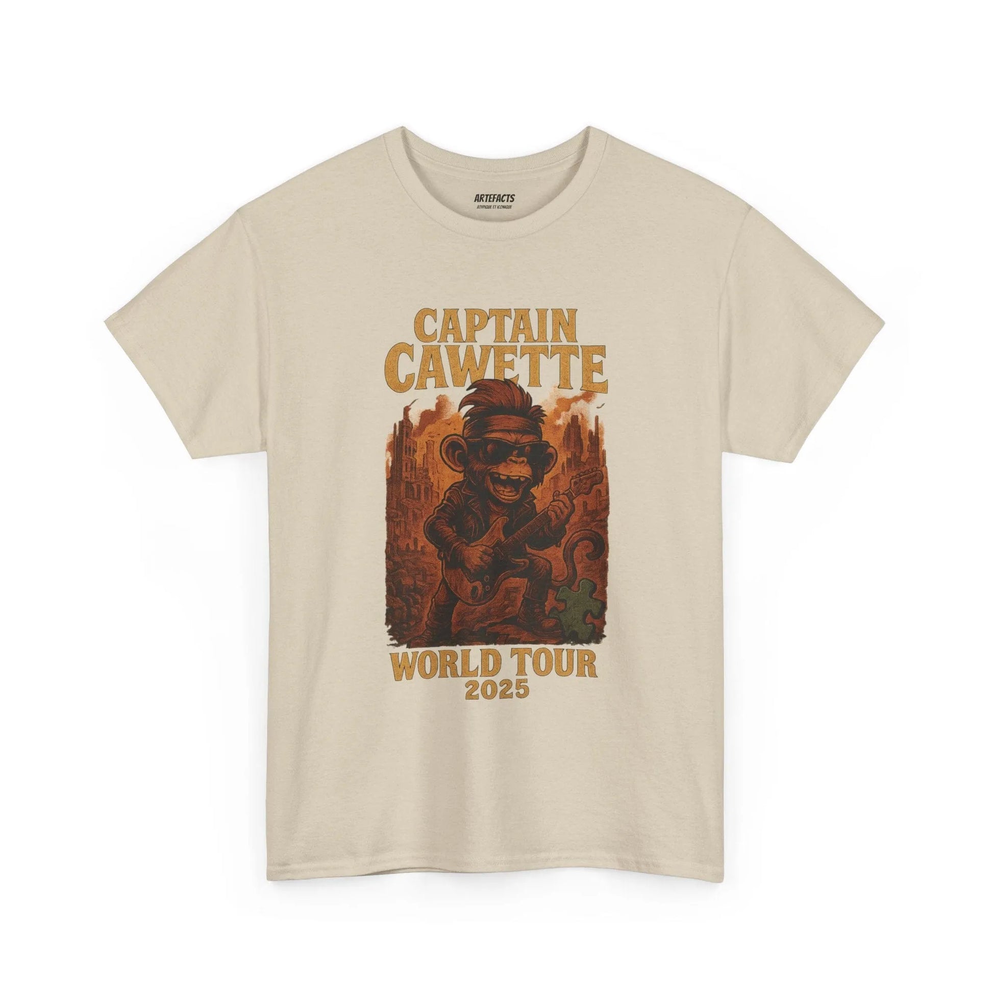 T-shirt Captain Cawette – World Tour 2025 (édition rock star) T-Shirt Printify Beige S 