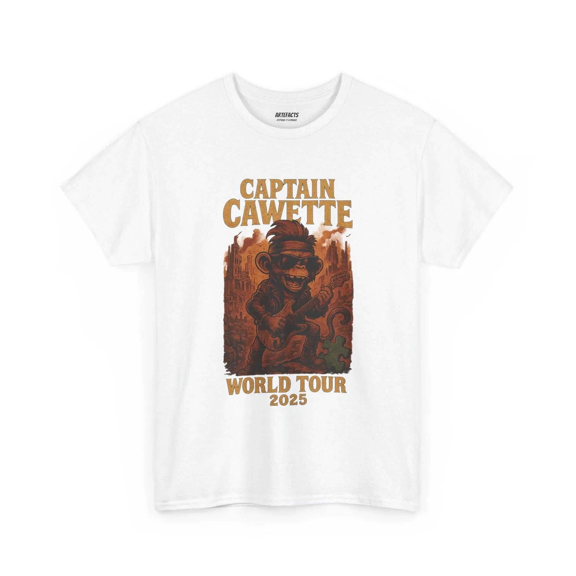 T-shirt Captain Cawette – World Tour 2025 (édition rock star) T-Shirt Printify Blanc S 
