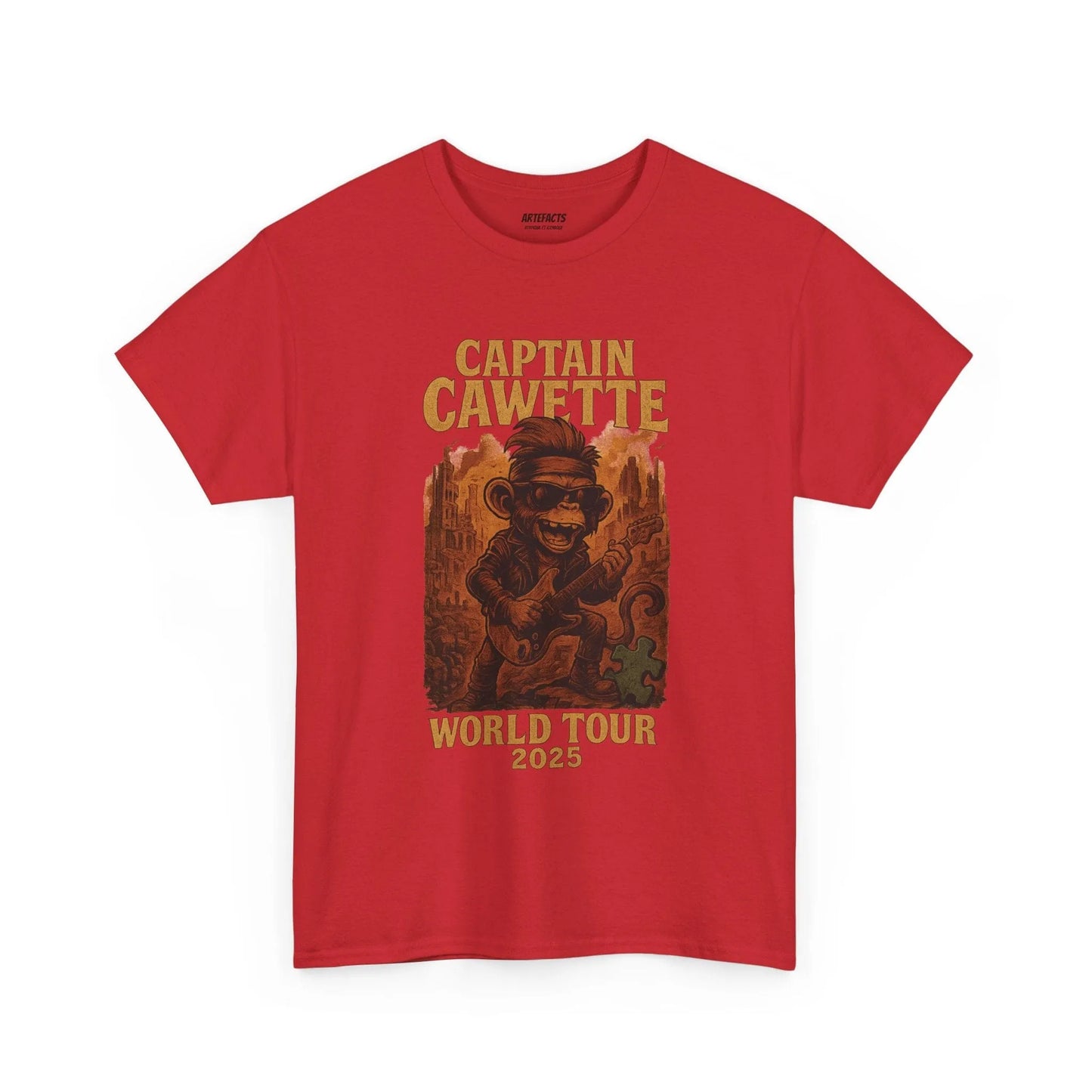 T-shirt Captain Cawette – World Tour 2025 (édition rock star) T-Shirt Printify Rouge S 